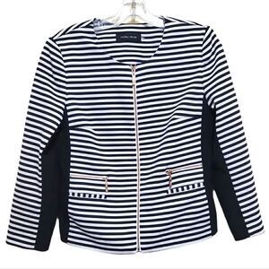 Ivanka Trump Black and White Stripe Jacket Sz Small